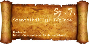 Szentmihályi Tünde névjegykártya