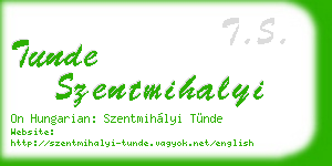tunde szentmihalyi business card